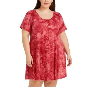 LARACE Tie Dye Boho Relaxed Fit Flowy Beachy Plus Size Valentines T Shirt Dress